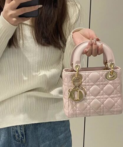 Mini Lady Dior Bag  -Powder Pink Patent Cannage Calfskin photo review