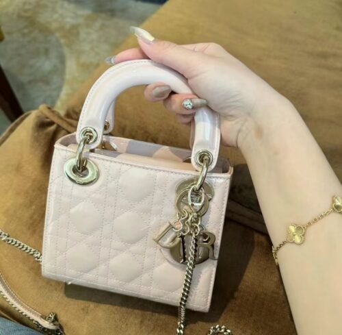 Mini Lady Dior Bag  -Powder Pink Patent Cannage Calfskin photo review